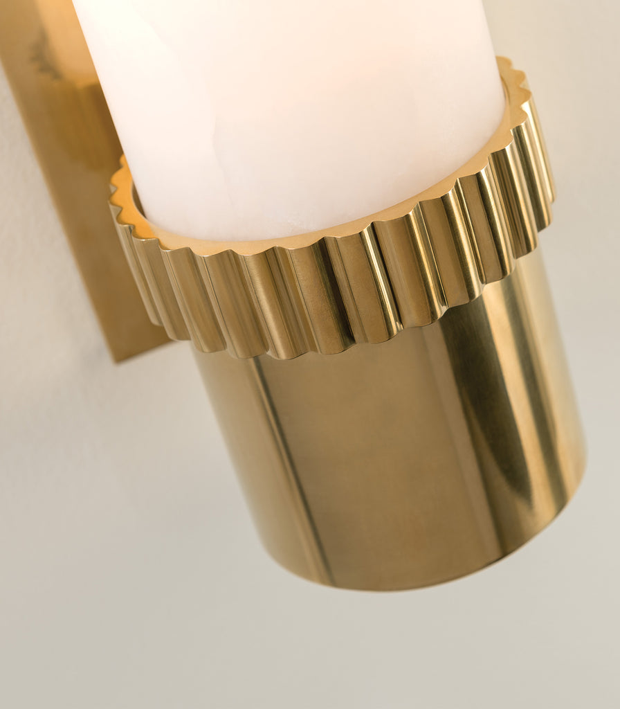 Hudson Valley Argon Wall Light in Aged Brass close up