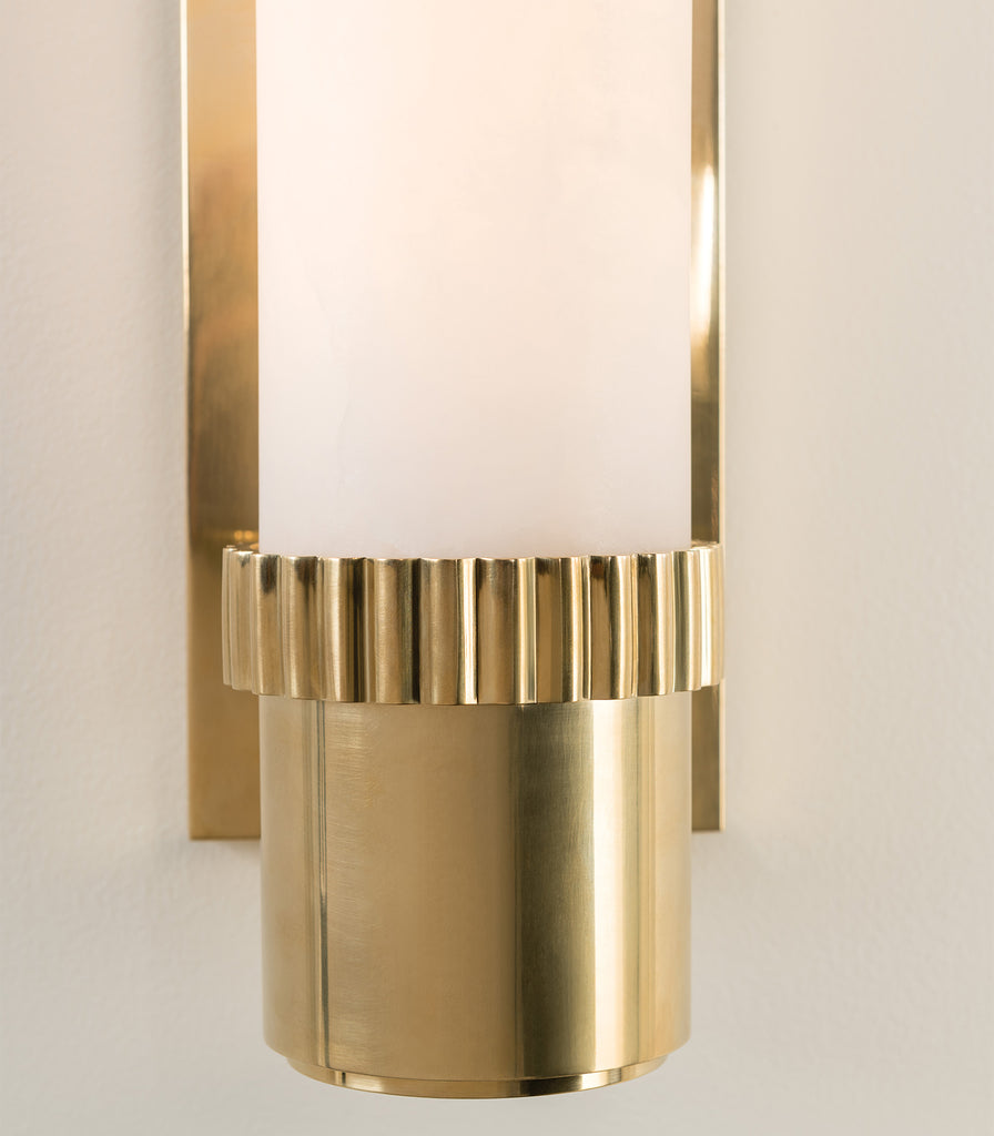 Hudson Valley Argon Wall Light in Aged Brass close up