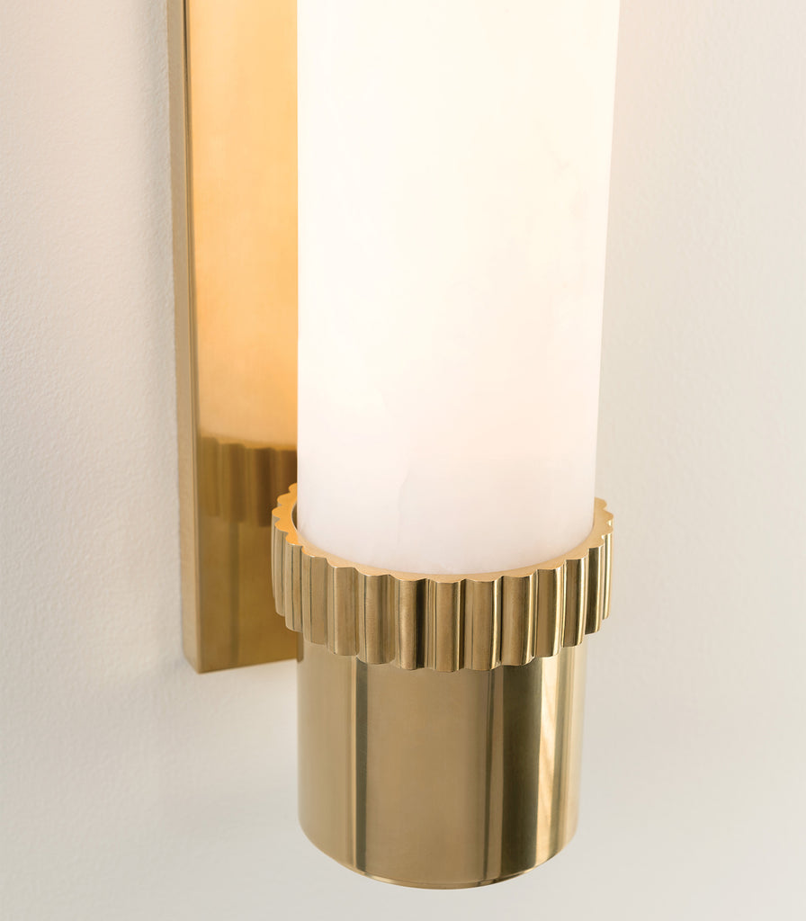 Hudson Valley Argon Wall Light in Aged Brass close up