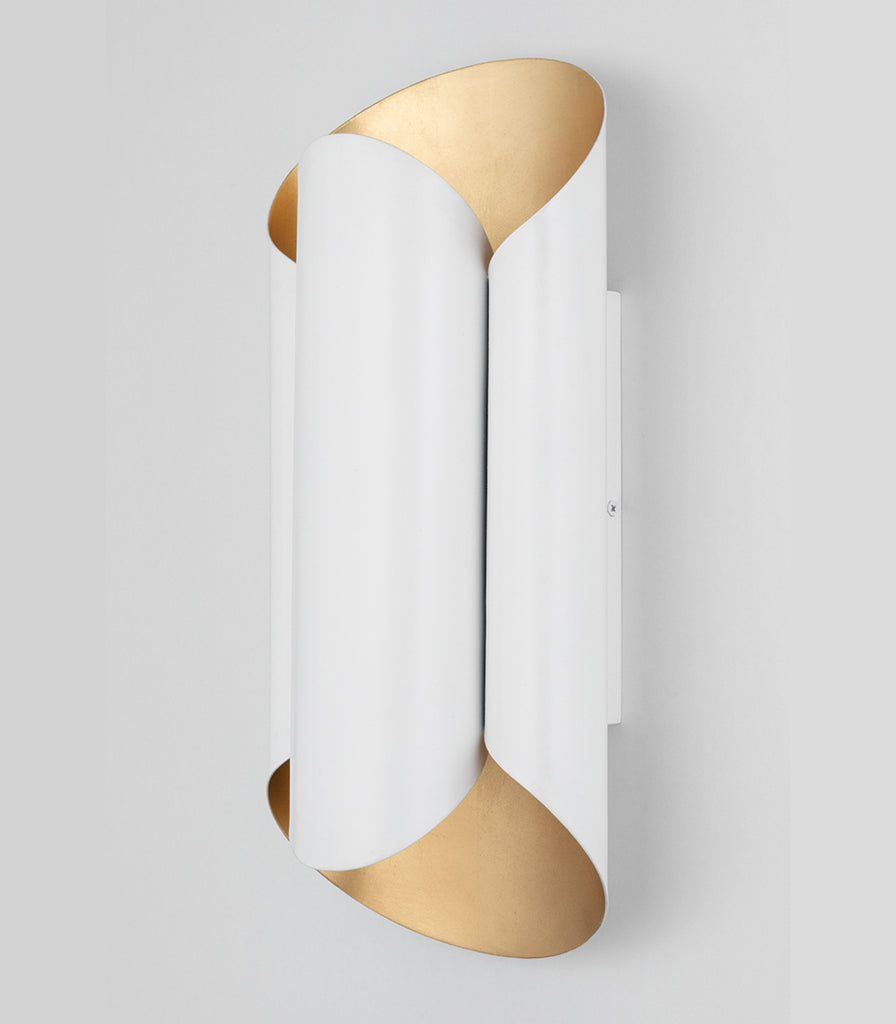 Hudson Valley Banks Wall Light in Gold Leaf/White
