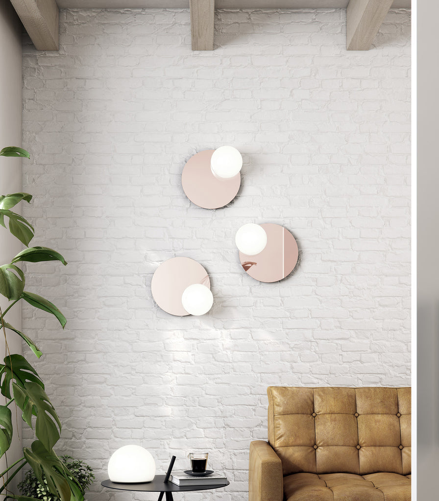 Estiluz Circ Mirror Wall Light featured within interior space