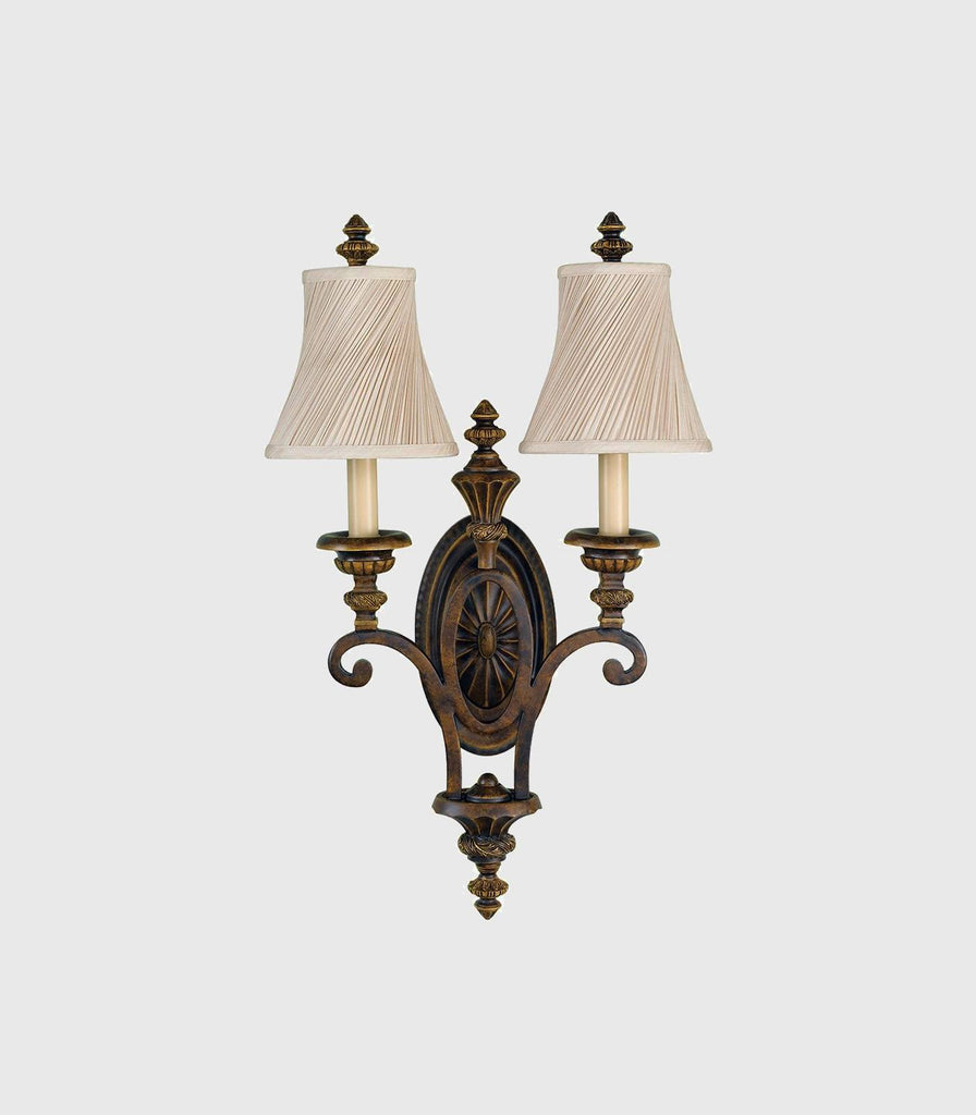 Elstead Drawing Room Double Wall Light in Walnut