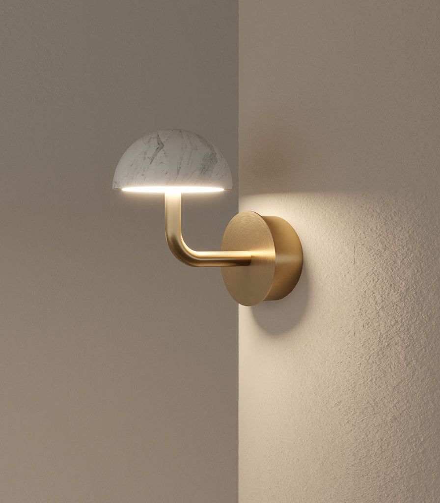 Aromas Dussa Wall Light in Matte Brass/White