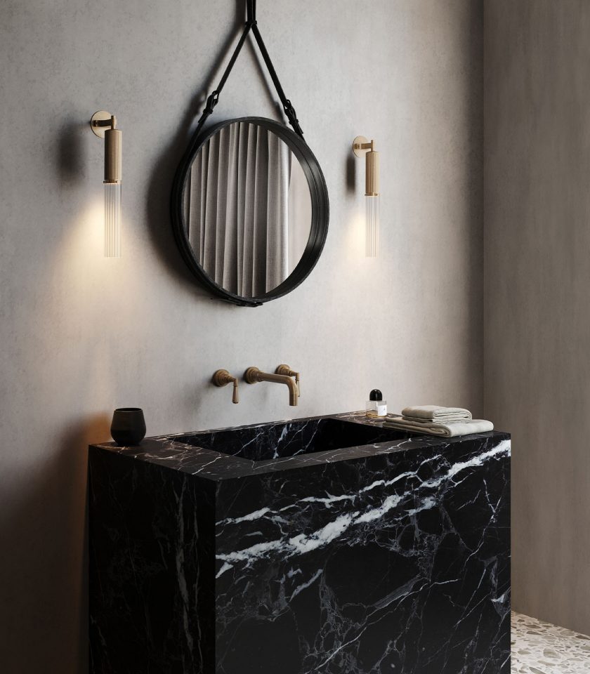 J. Adams & Co. Flume Wall Light featured in bathroom