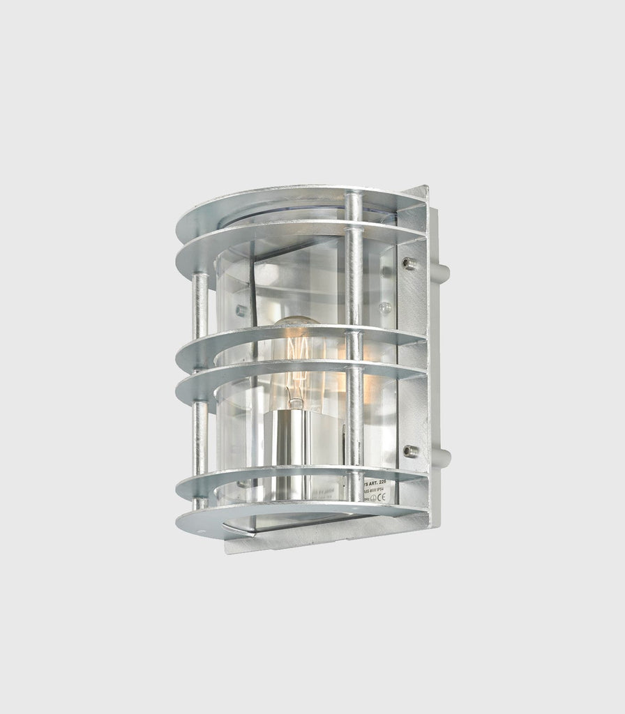 Norlys Stockholm Flush Wall Light in Galvanized Steel/Clear