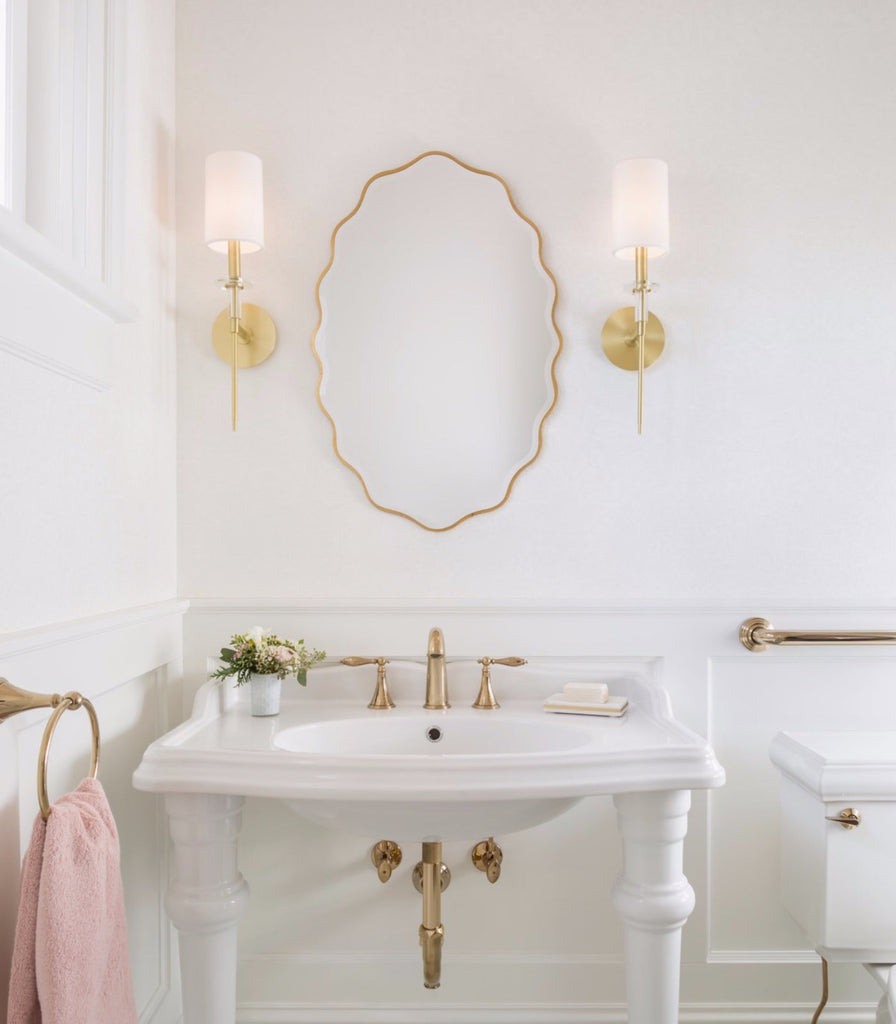 Hudson Valley Amherst Wall Light featured in bathroom