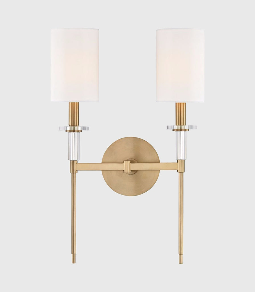 Hudson Valley Amherst Wall Light in 2 Light/Aged Brass