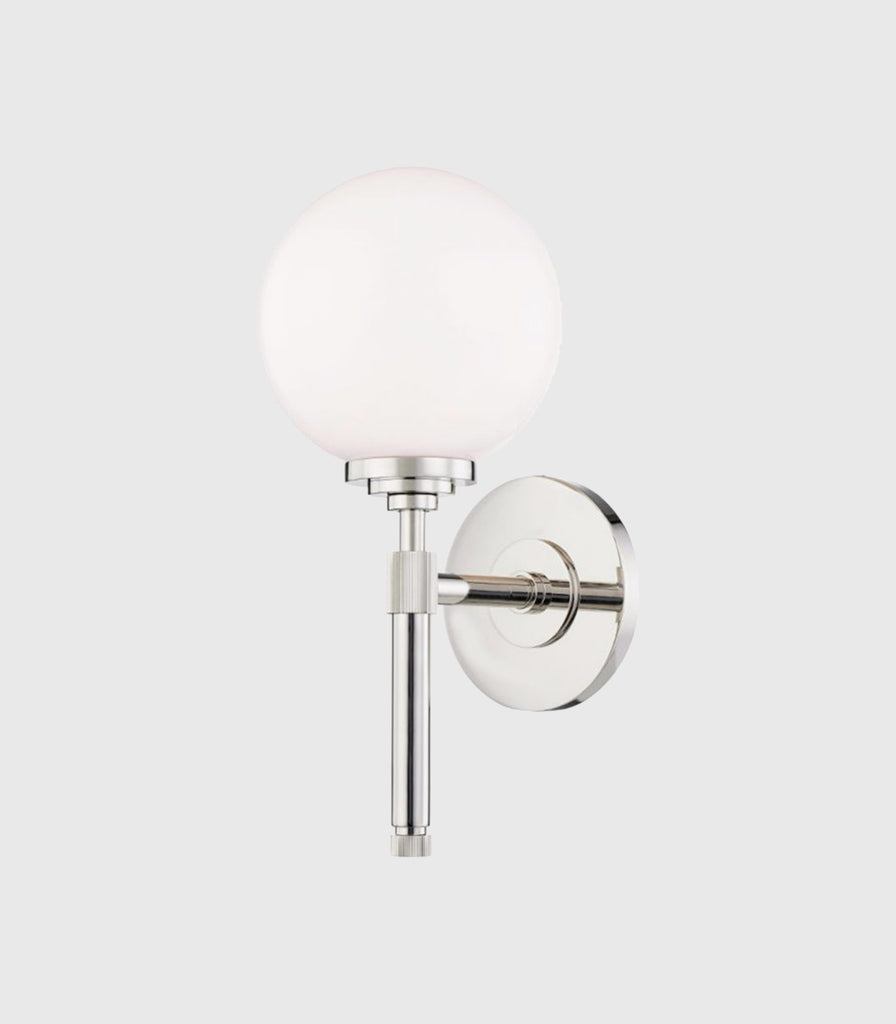 Hudson Valley Bowery Glass Wall Light in Polished Nickel