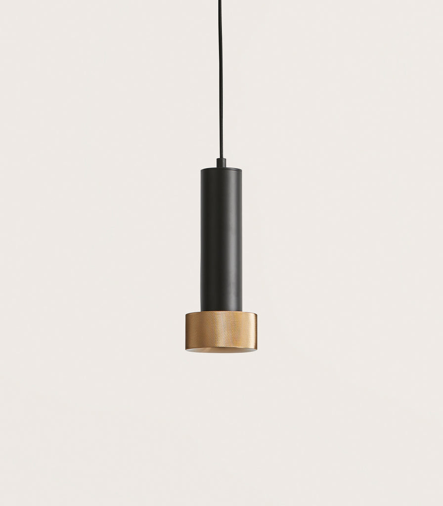 Aromas Focus Pendant Light in Matte Black/Aged Gold