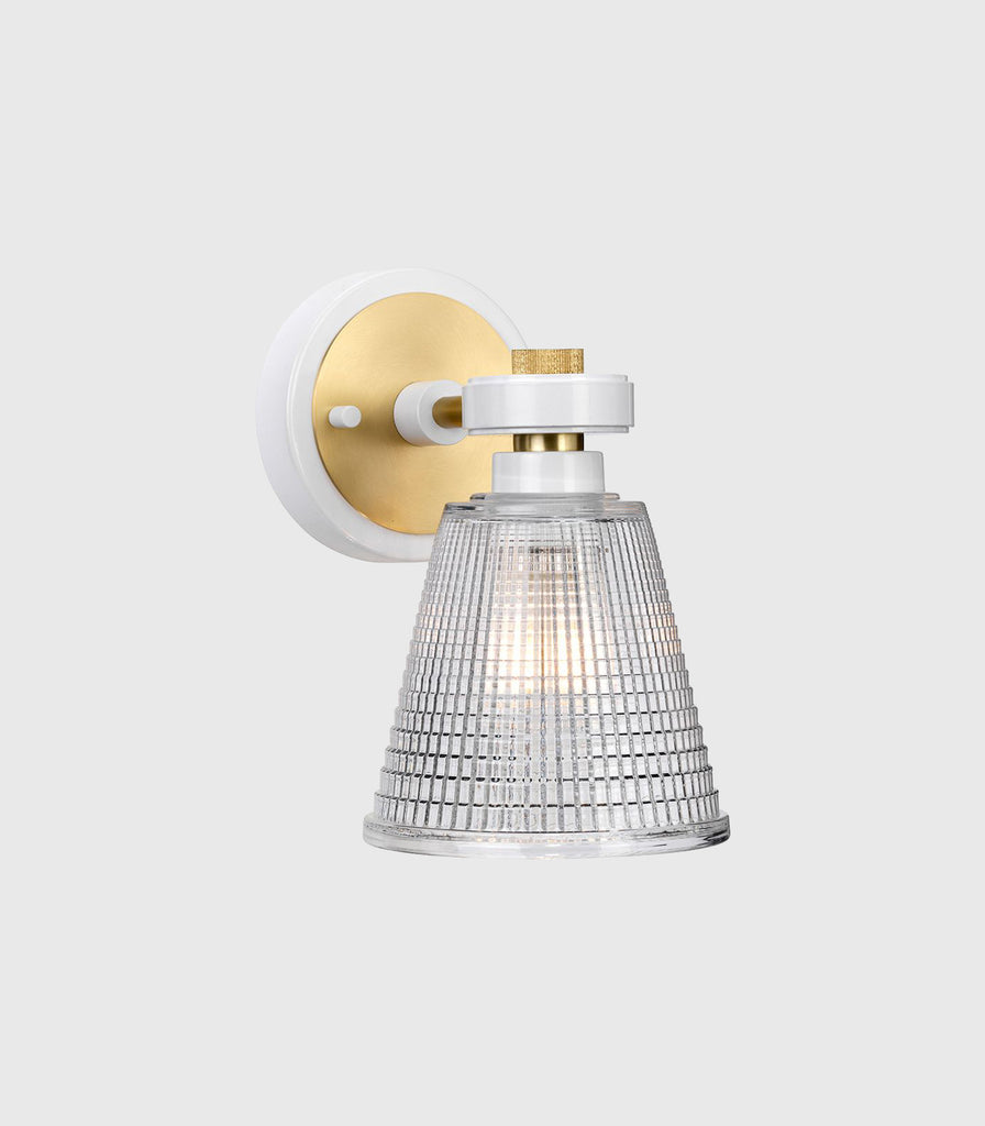 Elstead Gunnislake Wall Light in White/Aged Brass