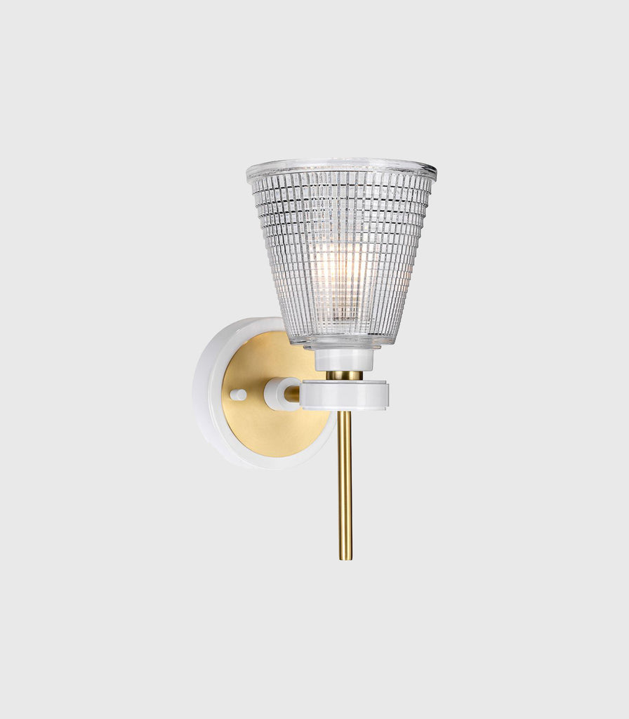 Elstead Gunnislake Wall Light in White/Aged Brass