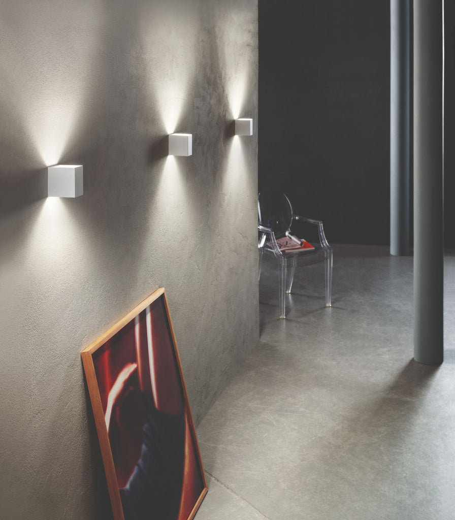 Lodes Laser Cube Wall Light featured within a interior space