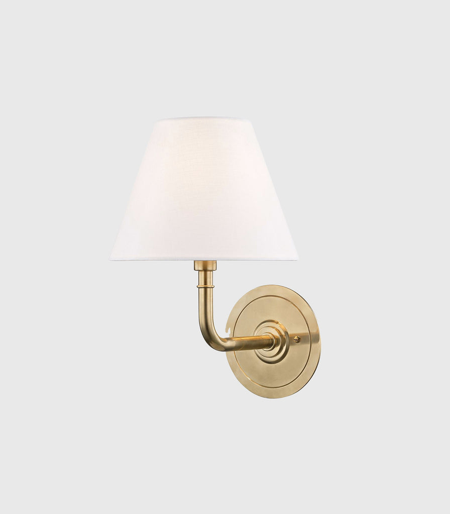Hudson Valley Signature No.1 Wall Light in Aged Brass