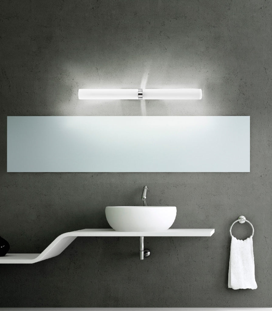 Ai Late Stick 65 Double Wall Light in Medium featured in bathroom