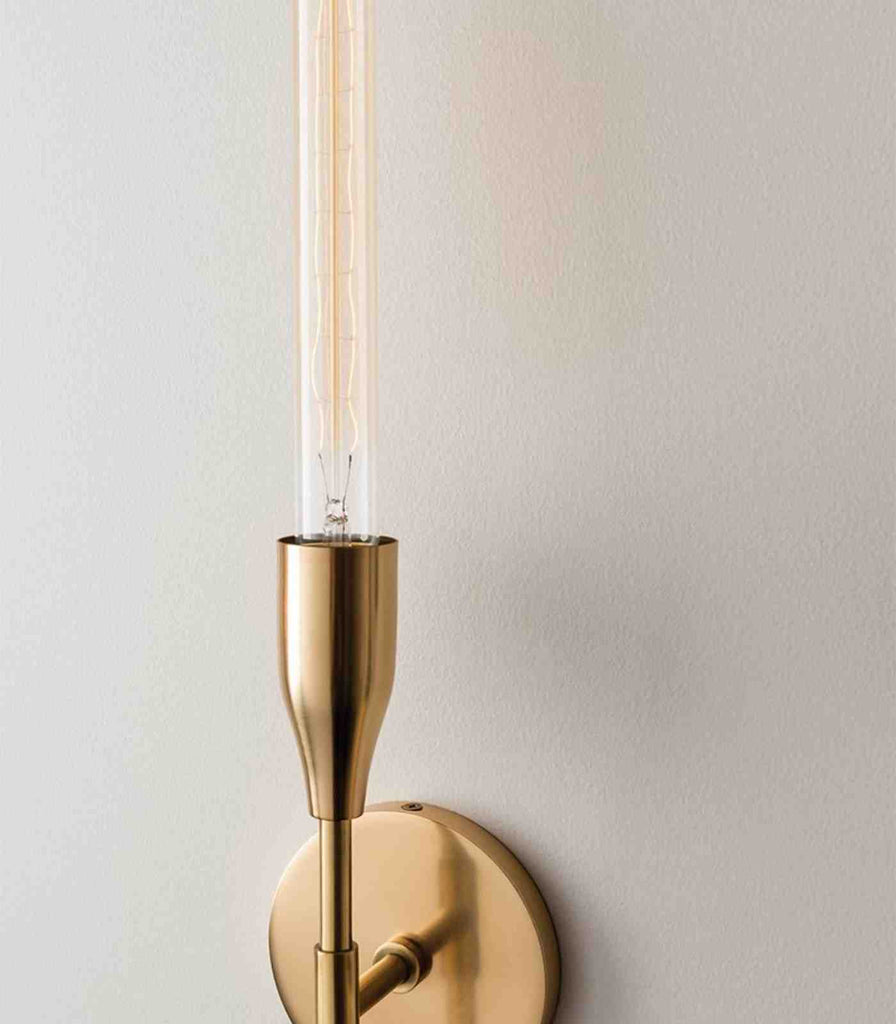 Hudson Valley Tara Wall Light in 1 Light/Aged Brass close up