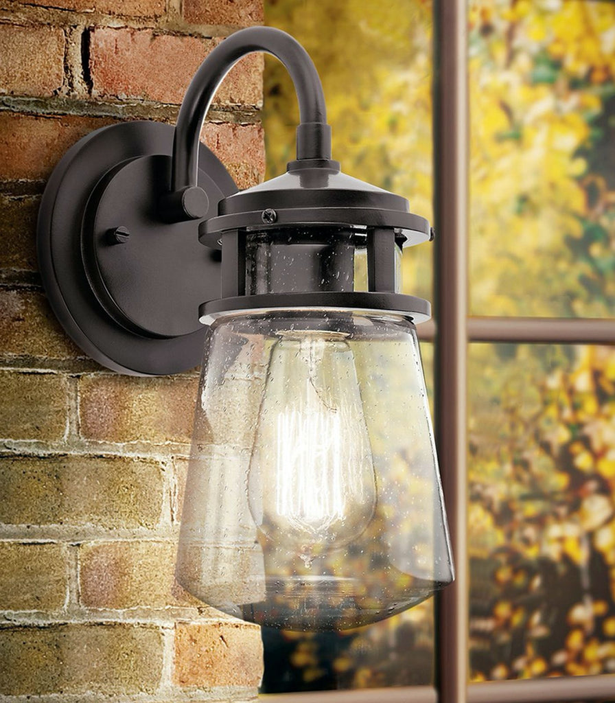 Elstead Lyndon Wall Light featured within a outdoor space