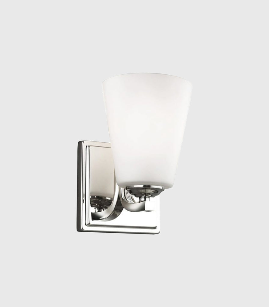 Elstead Pave Wall Light in Polished Nickel/Opal glass