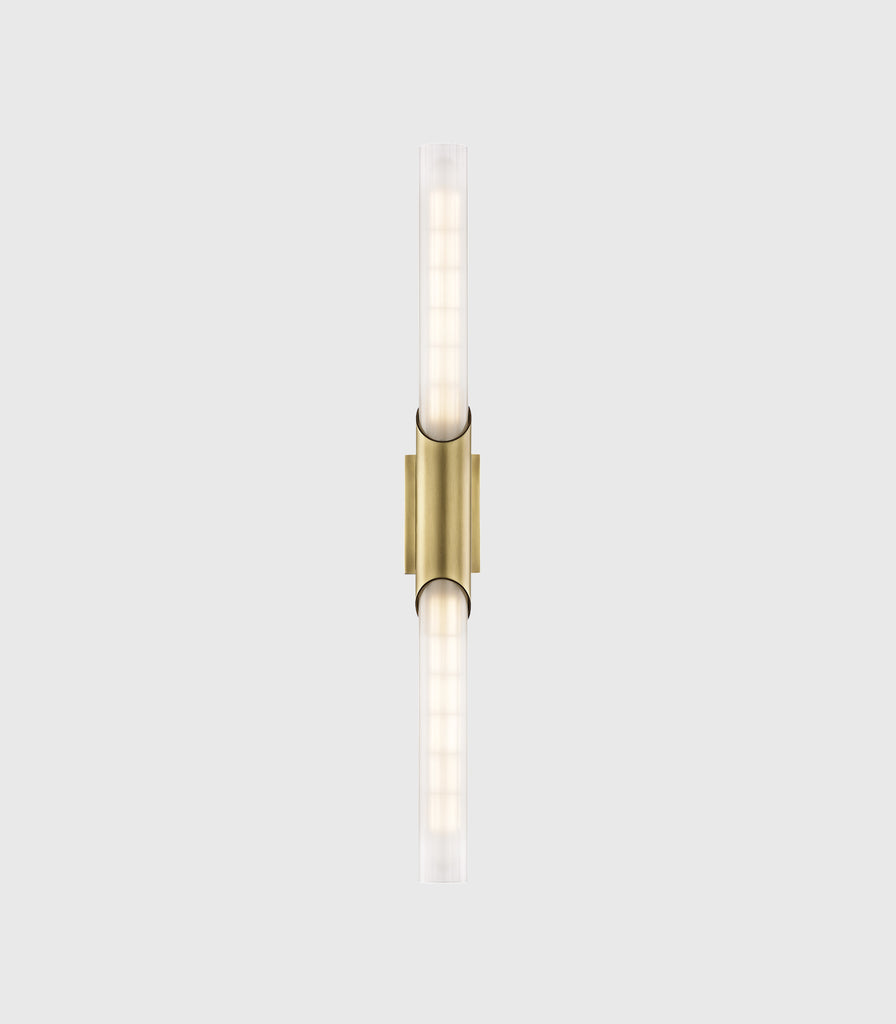 Hudson Valley Pylon Wall Light in Aged Brass