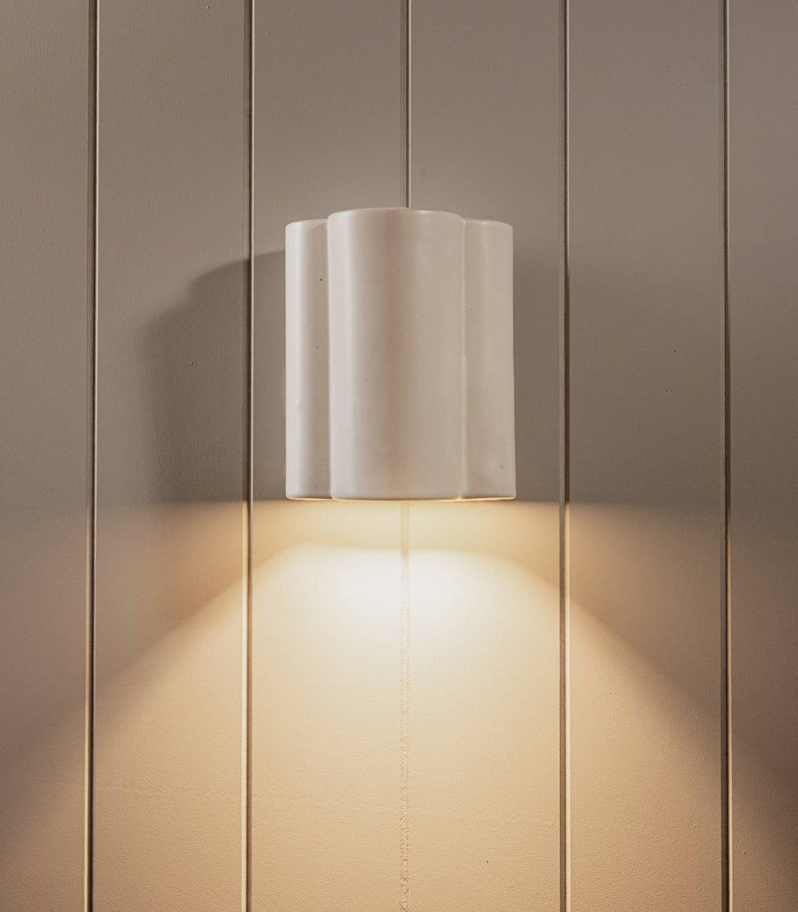Cloud Wall Light by We Ponder in eggshell white turned on