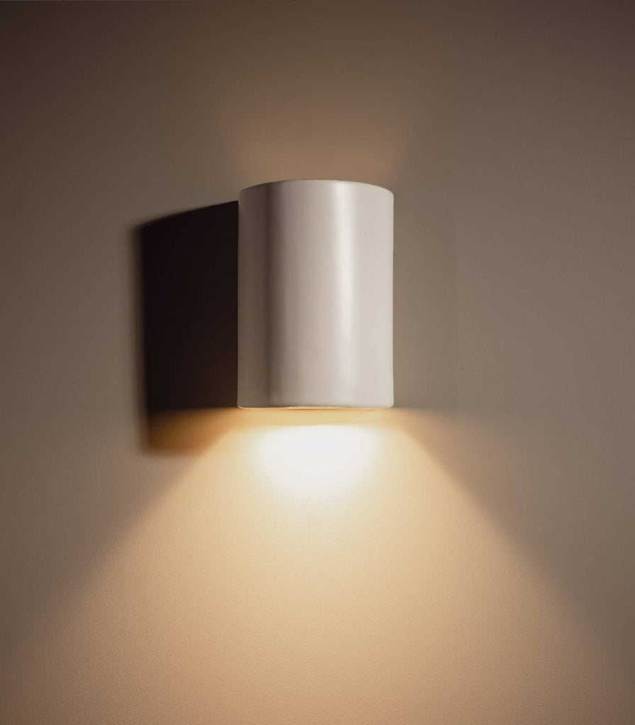 We Ponder Dawn Short Wall Light in Eggshell White on