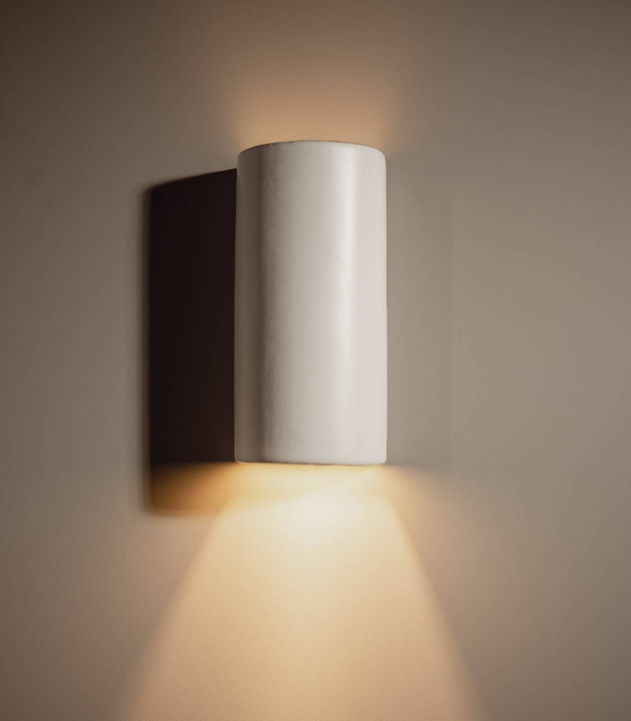 We Ponder Dawn Tall Wall Light in Eggshell White on