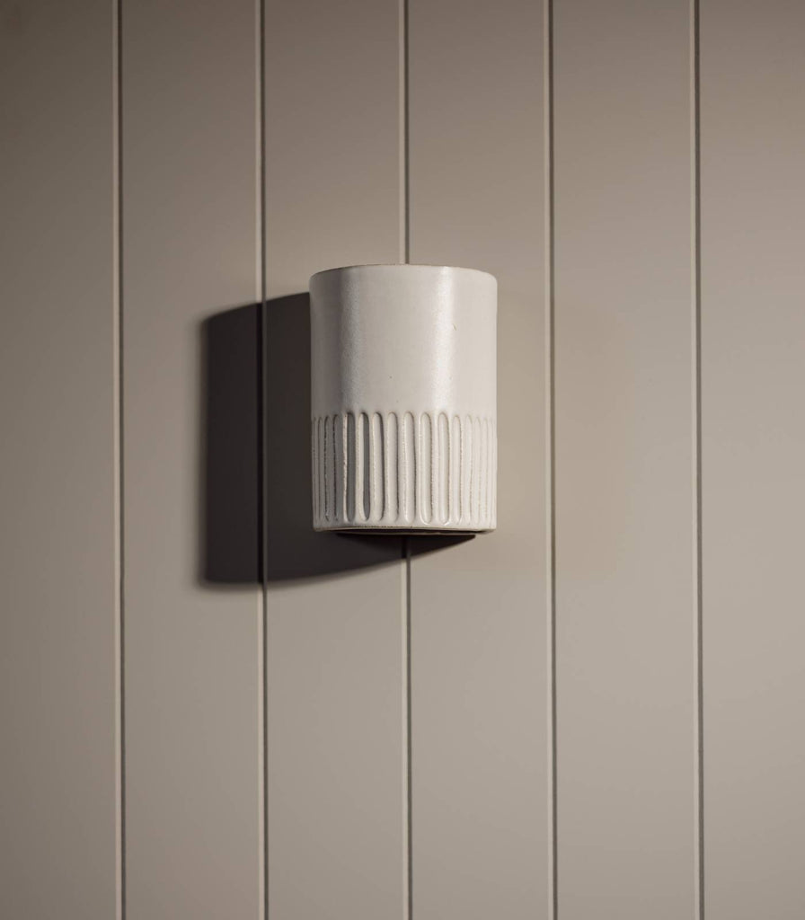 We Ponder Day Short Outdoor Wall Light in Eggshell White