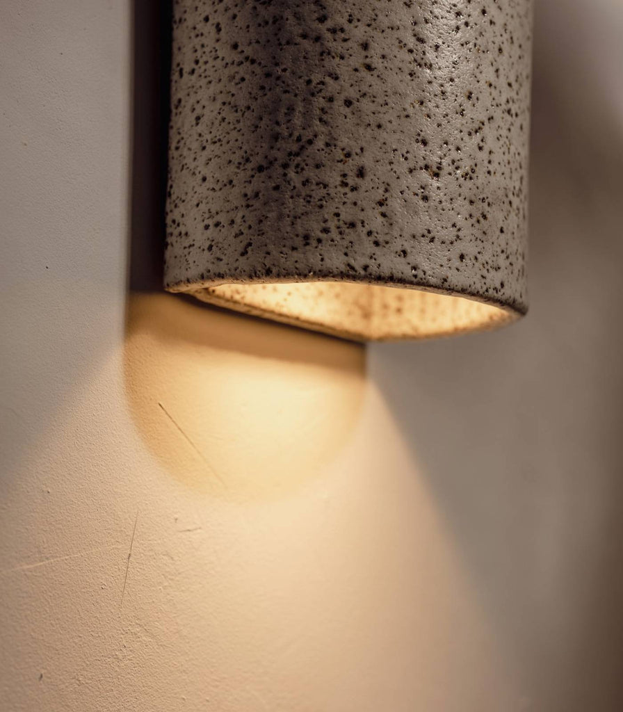 We Ponder Dusk Short Wall Light in Fleck/Eggshell White close up