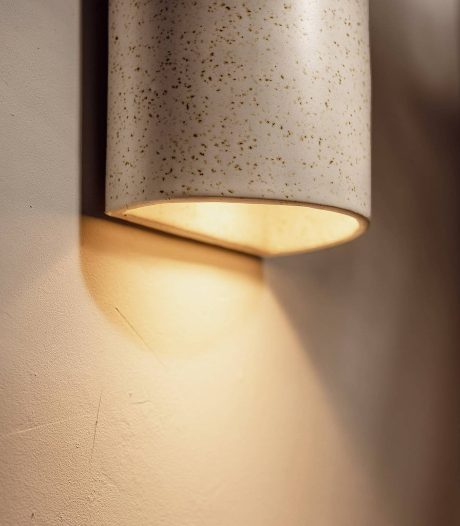 We Ponder Freckles Tall Wall Light in Beige/Fleck finish close up