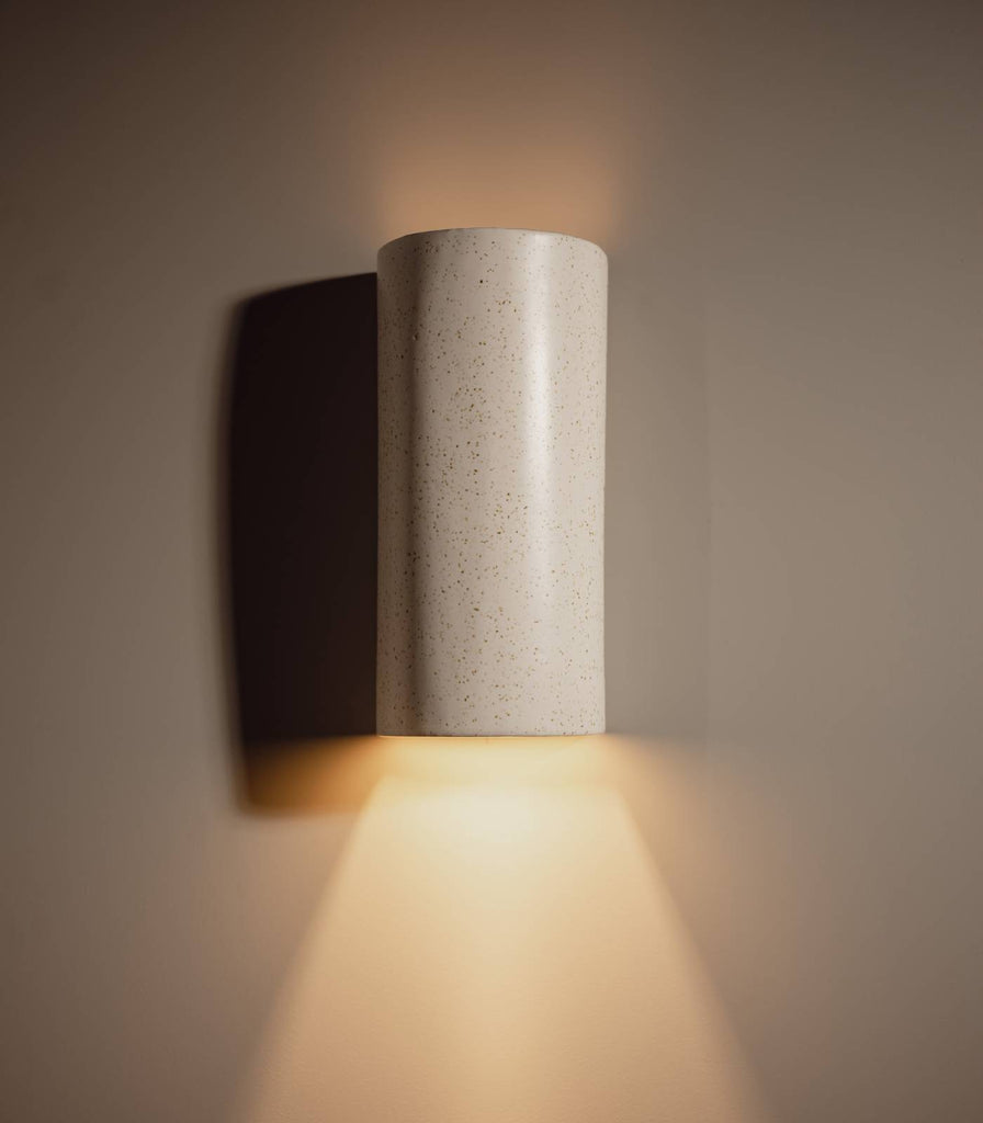 We Ponder Freckles Tall Wall Light in Beige/Fleck finish on